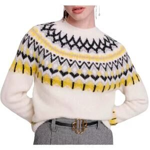 Maje Mamonix Fair Isle Metallic Sweater